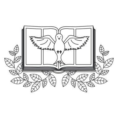 Din İncil izole ve tasarım güvercin