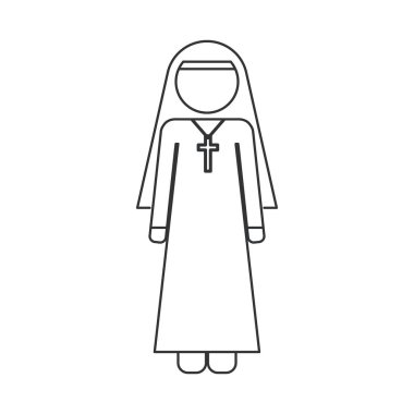 İzole din Rahibe tasarım