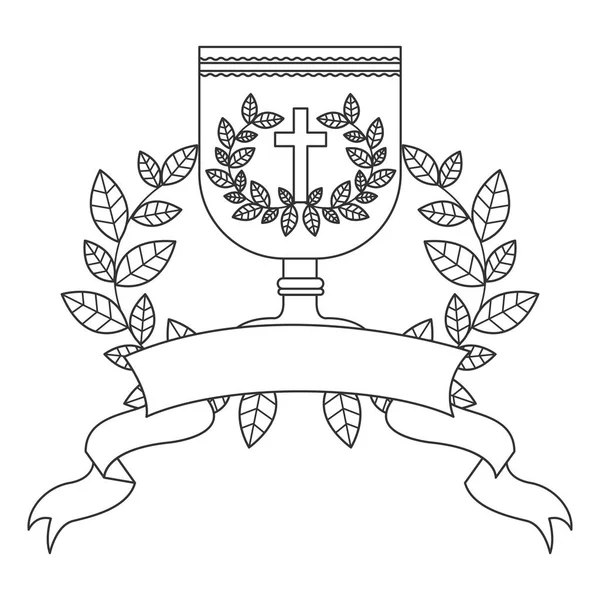 Copa de religión aislada y diseño de corona — Vector de stock