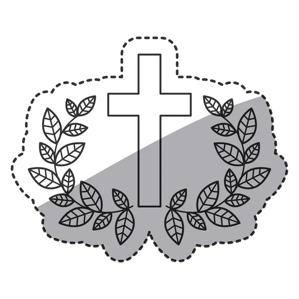 Religión aislada cruz y corona diseño — Vector de stock