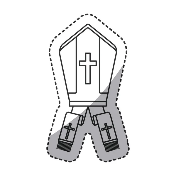 Isolé religion pape chapeau design — Image vectorielle