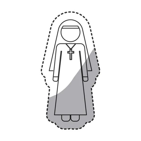 Isolated religion nun design — Stock Vector