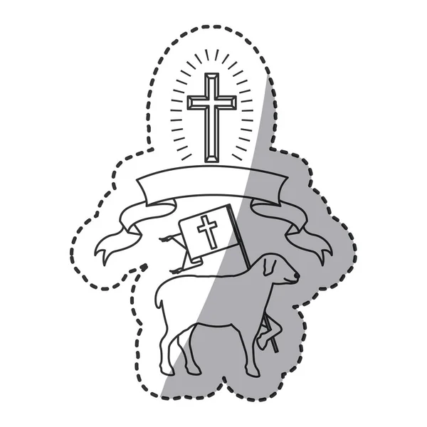 Religion isolée conception des moutons — Image vectorielle