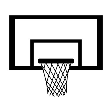 siluet siyah beyaz kare Basketbol çember ile