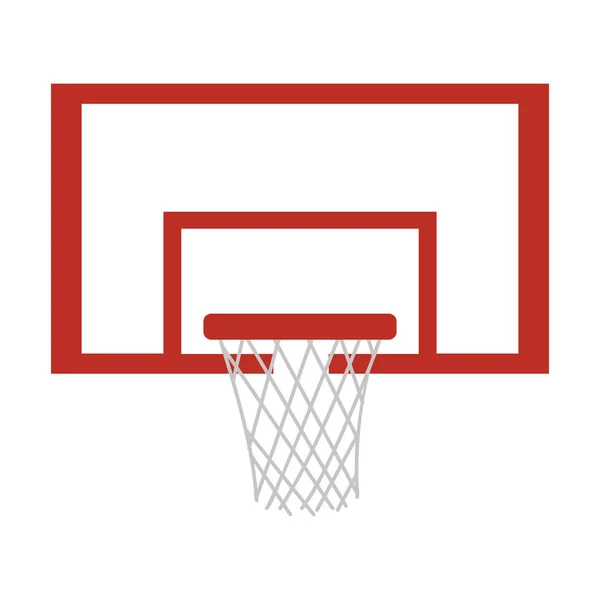 Sylwetka kolorowy z kwadratowych Koszykówka hoop — Wektor stockowy