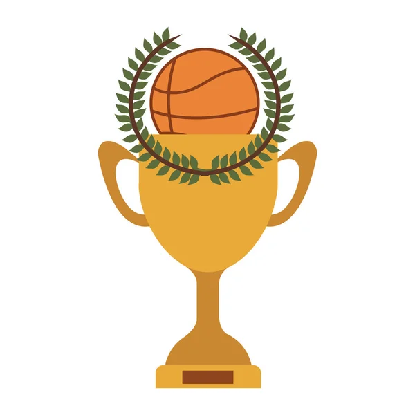 Силуэт красочный Кубок Трофея баскетбола — стоковый вектор