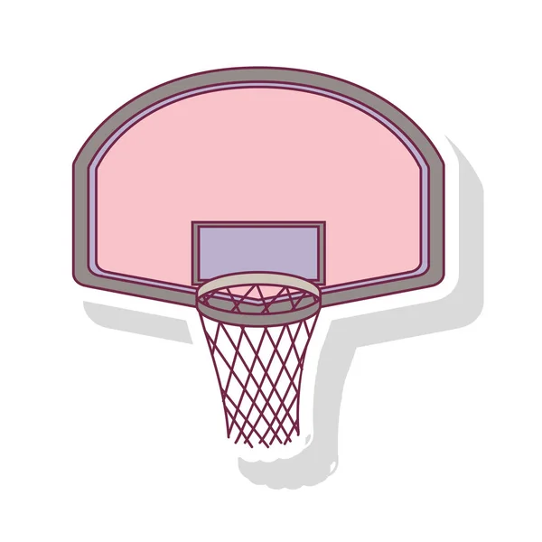 Silhueta cor pastel de aro de basquete arredondado com sombra —  Vetores de Stock