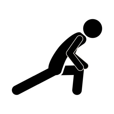 siluet siyah beyaz adam bodur simgesi