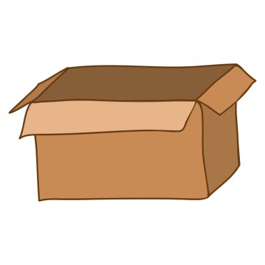 açılan karton kutuyla siluet