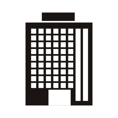 siluet siyah beyaz ofis binası ile