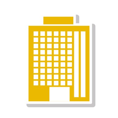 ofis binası içinde sarı renk ile renkli siluet