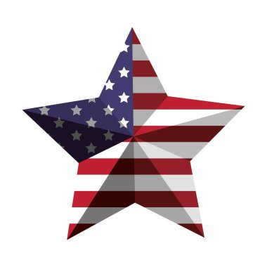 3D Amerikan bayrağı yıldız simgesi
