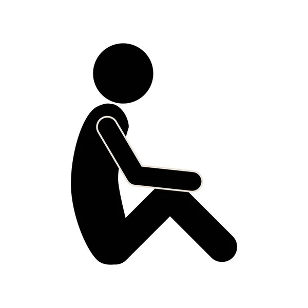 Černobílý muž cvičení abs shromážděné nohy — Stockový vektor