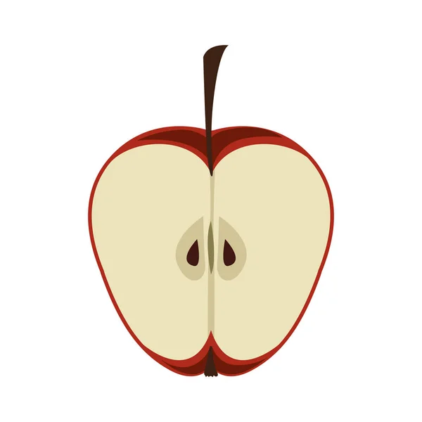 Силуэт цвета с половиной яблока — стоковый вектор