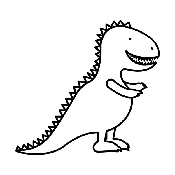 Silhouette jouet dinosaure icône plate — Image vectorielle