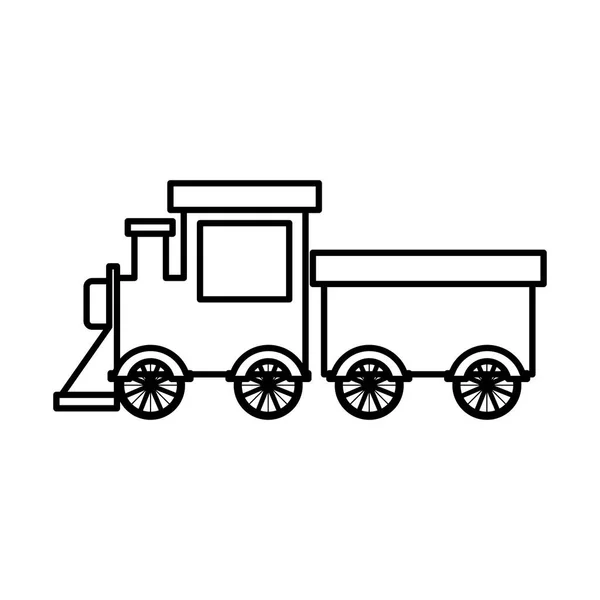 Silhouette train toy flat icon — Stock Vector