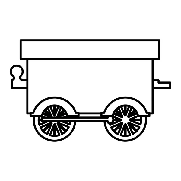 Silhouette Waggon Zug Spielzeug-Ikone — Stockvektor