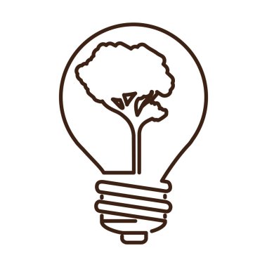 siluet ampul ağaç şekli düz simgesiyle
