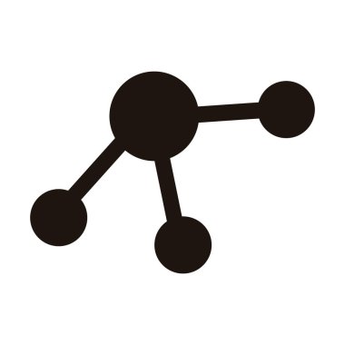 molekül simgesi olan tek renkli siluet