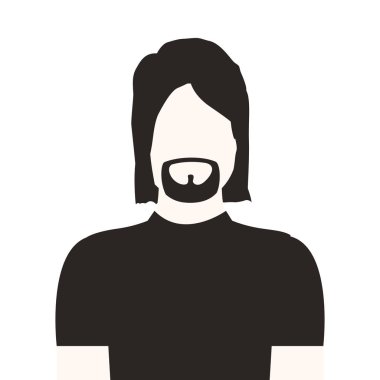 Sakallı yüzü olmadan tek renkli yarım vücut adam