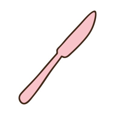 pembe bıçakla renkli siluet