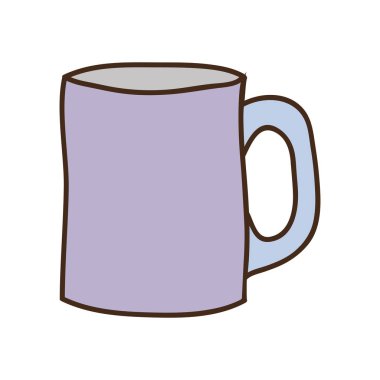 Porselen kupa ile siluet açık mor