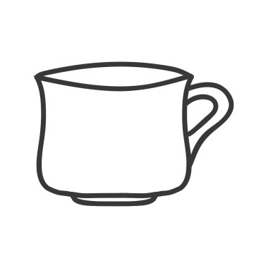 siluet siyah beyaz porselen kupa ile