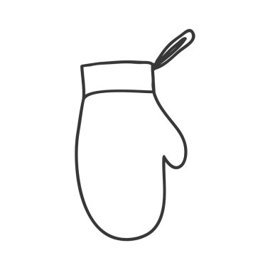 Fırın eldivenleri ile siluet monchrome