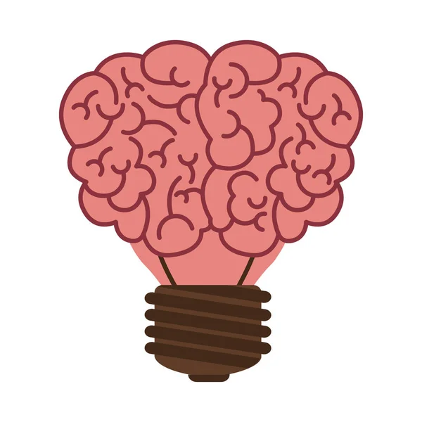 Ampoule sous forme d'icône du cerveau — Image vectorielle