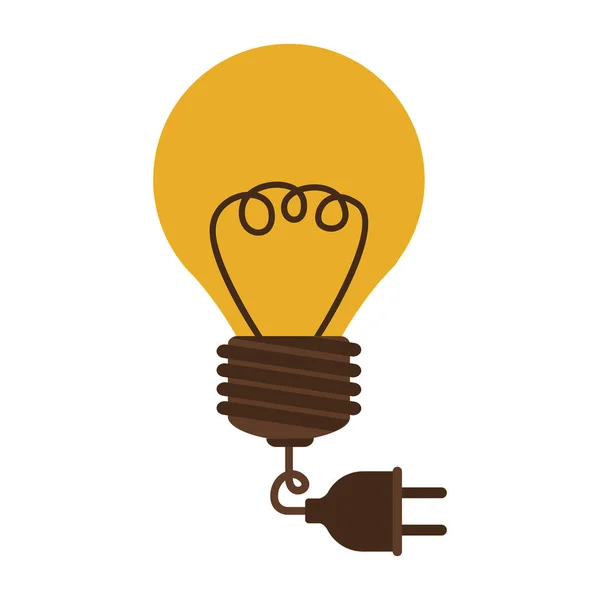 Ampoule électrique silhouette avec cordon et fiche — Image vectorielle