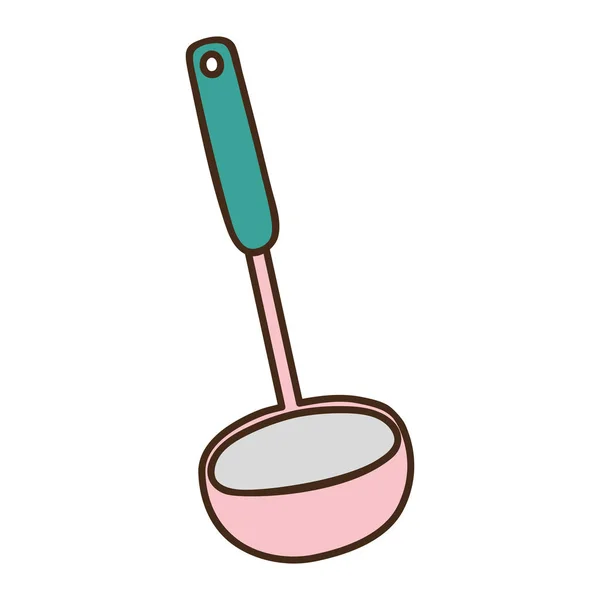 Silhueta colorido com concha de sopa — Vetor de Stock