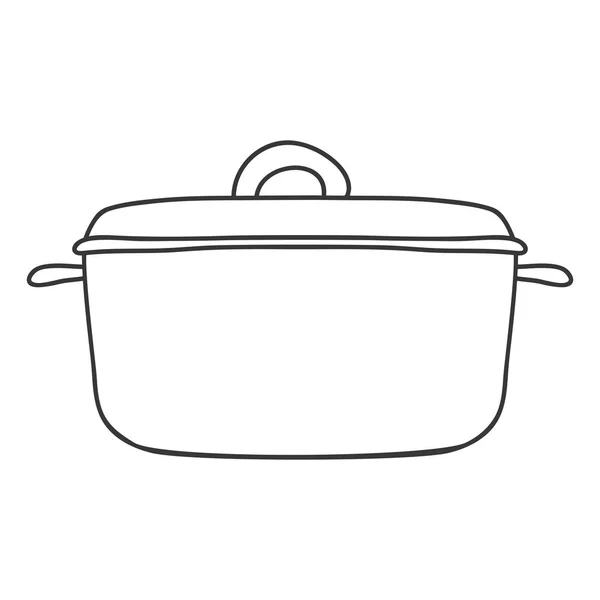 Силуэт монохромный с контурными сковородками — стоковый вектор