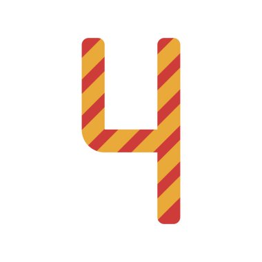 dört tasarımı ile çapraz renkli çizgili numara