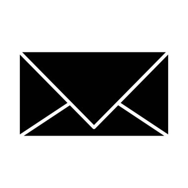 siyah siluet zarf kapalı simge