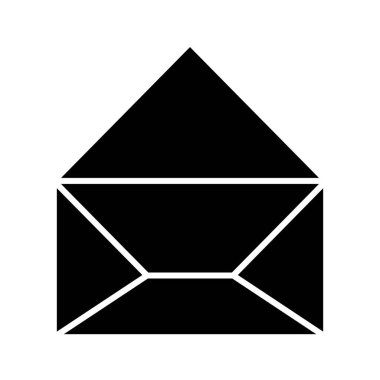 siyah siluet açıldı zarf simgesi