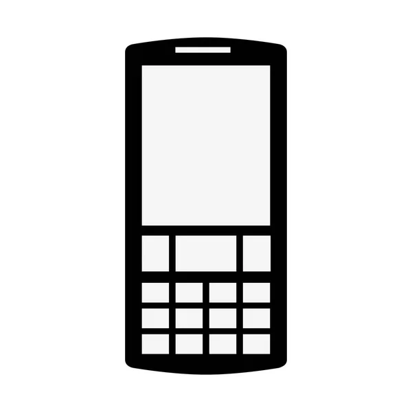 Svart siluett tech mobiltelefon ikon — Stock vektor