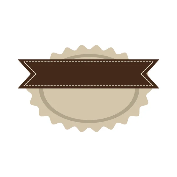 Αστέρι σχήμα οβάλ σφραγίδα σφραγίδα με καφέ ετικέτα — Διανυσματικό Αρχείο