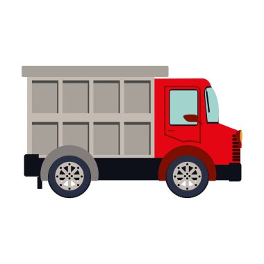 damperli kamyon ile renkli siluet