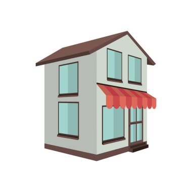 siluet güneş gölge ile renkli süpermarket ile