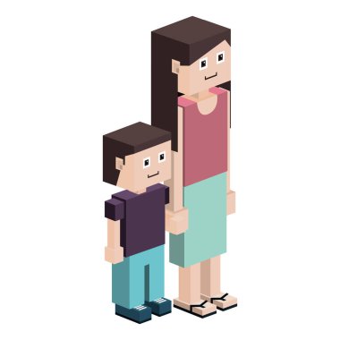 Anne ve oğlu ile Lego siluet