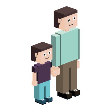 Baba ve oğul ile Lego siluet