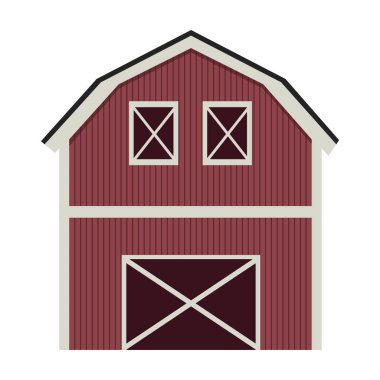 iki kat ahır ile renkli siluet