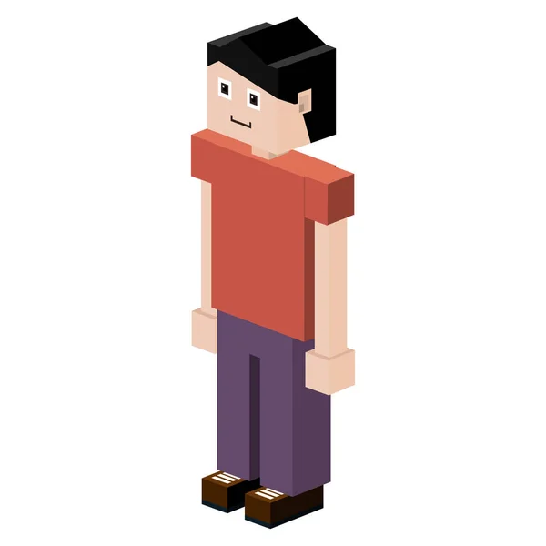 Lego bambino con t-shirt e pantaloni — Vettoriale Stock