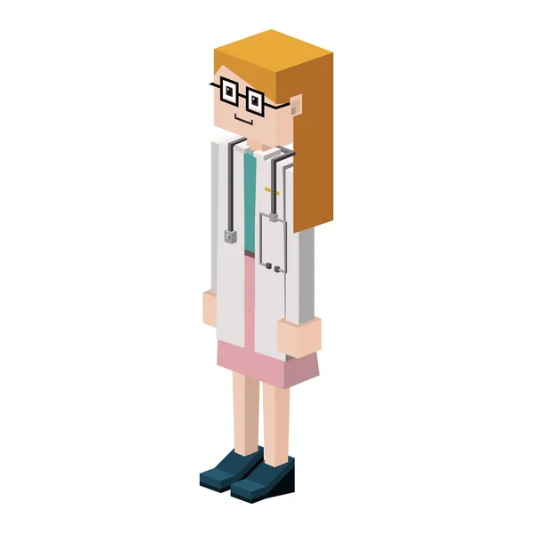 LEGO silueta s žena lékařské — Stockový vektor