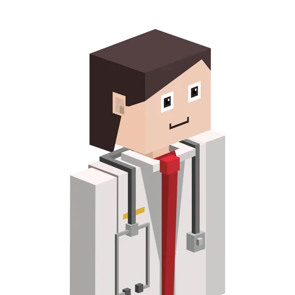 LEGO silueta s mužské lékařské polovinu těla — Stockový vektor