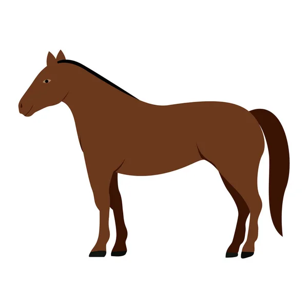 茶色の馬とカラフルなシルエット — ストックベクタ