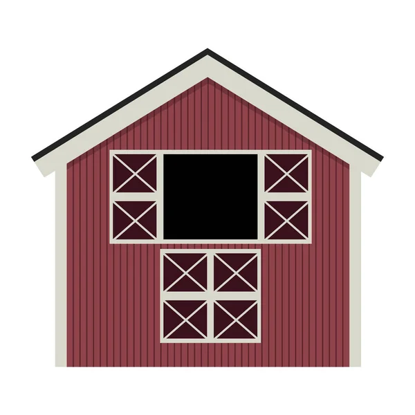 Silhueta colorida com celeiro de dois andares — Vetor de Stock