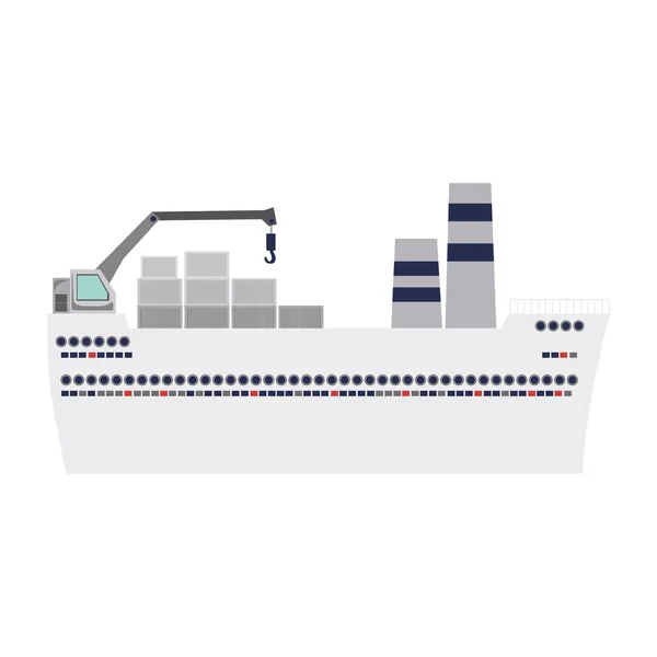 Tanker vrachtschip met containers — Stockvector