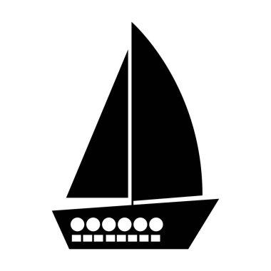 siyah siluet yat düz simgesi