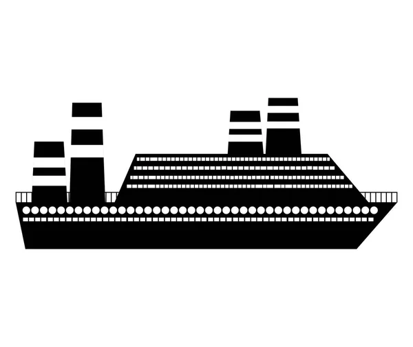 Ikon kapal pesiar siluet hitam - Stok Vektor